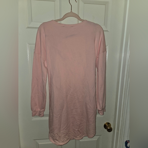 NWT!! Pink Long Sleeve Dress with Lace-Up Detail - Picture 3 of 3
